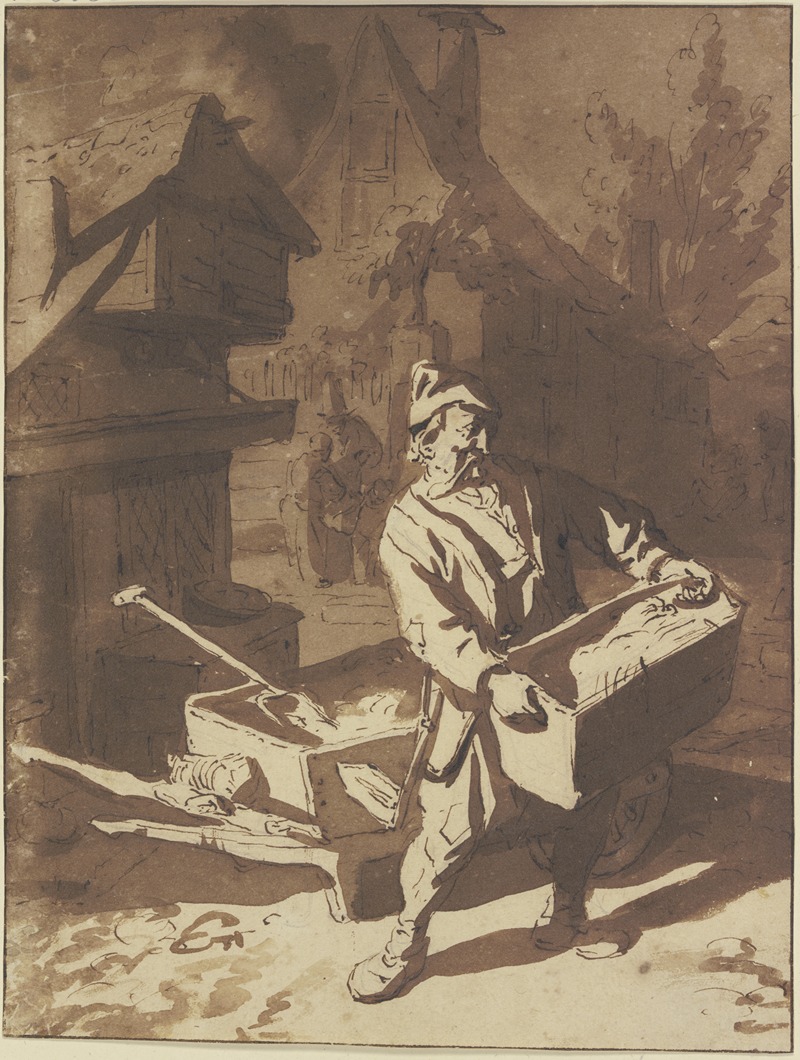 Cornelis Dusart - Der Ochsenhändler mit Schubkarren und Mulde