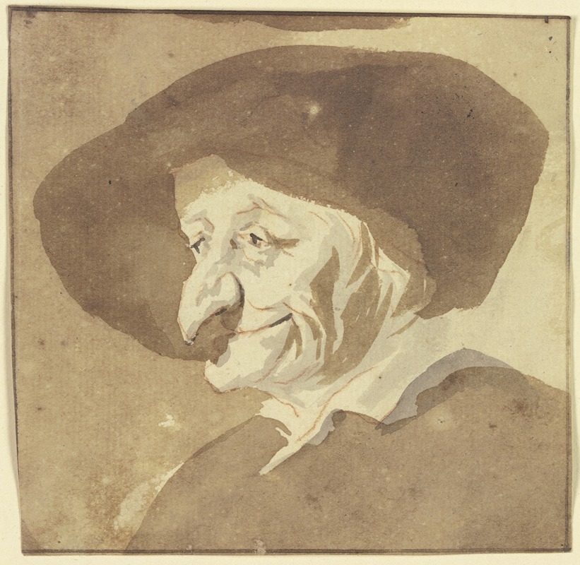 Cornelis Dusart - Hideous head.