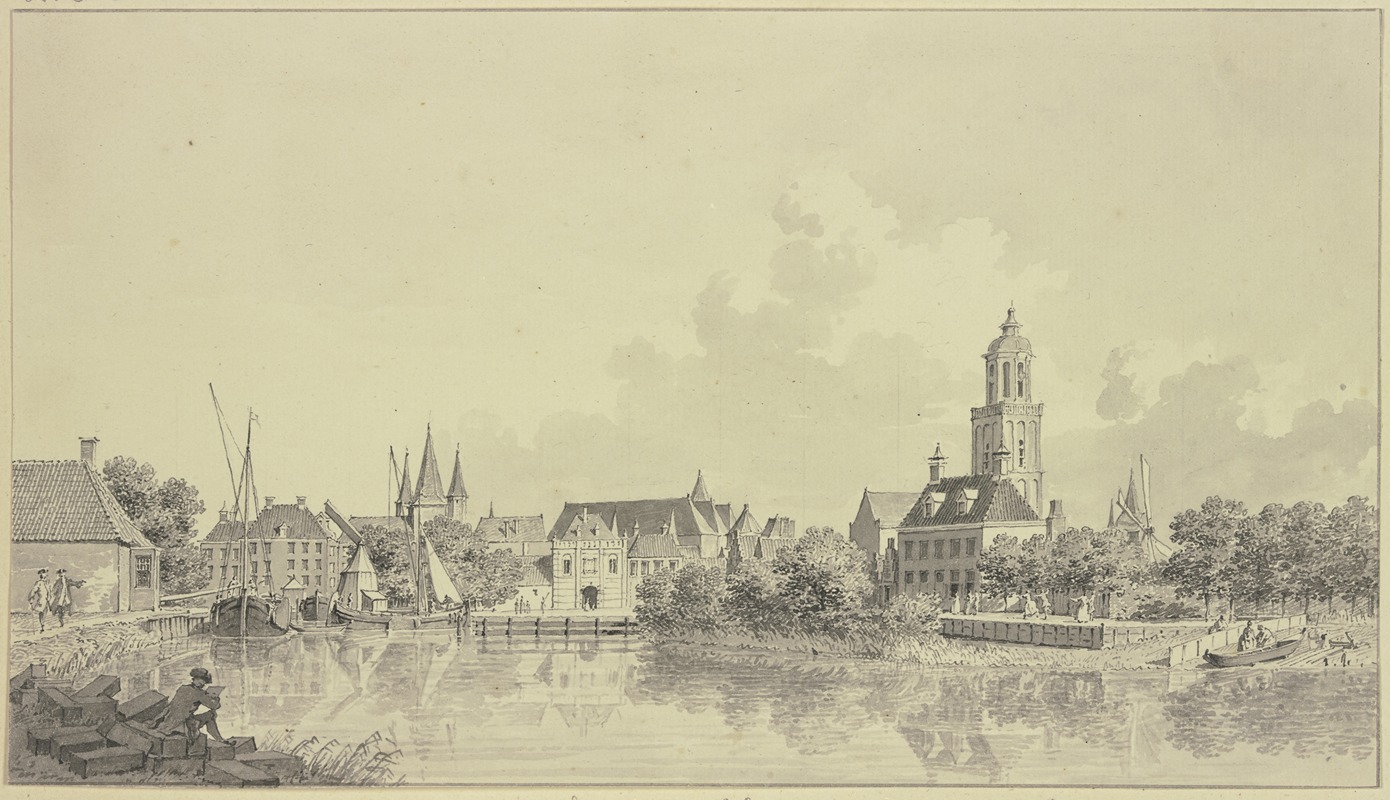 Cornelis Pronk - View of the port Zwolle