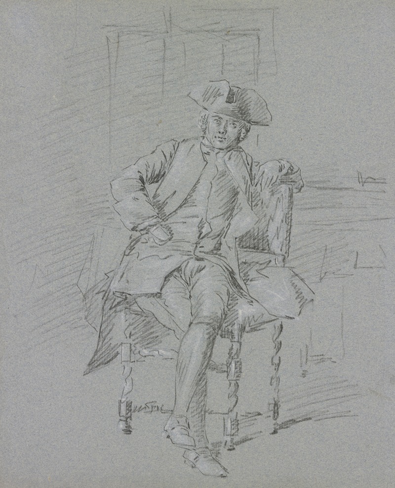 Cornelis Troost - A sitting cavalier