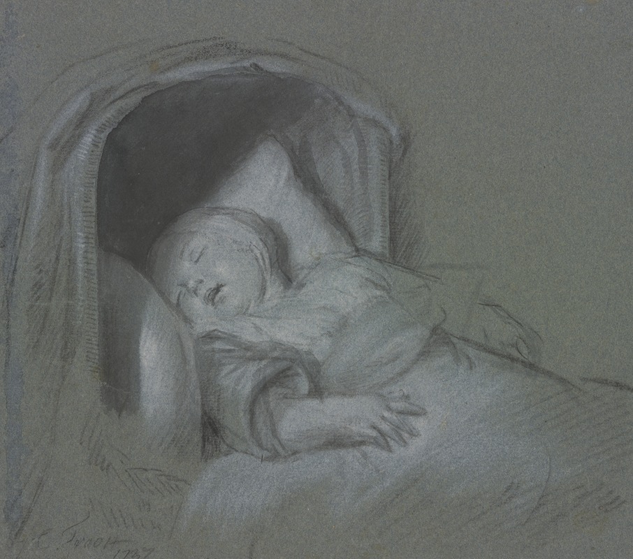 Cornelis Troost - Schlafendes Kind in der Wiege