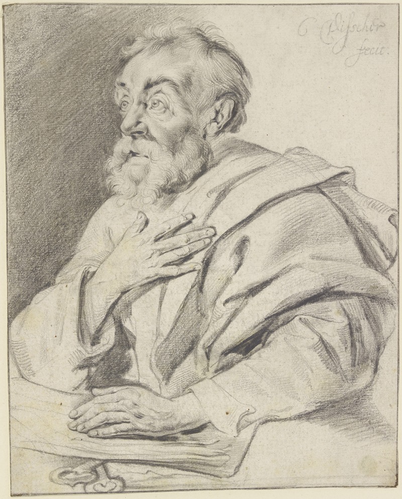 Cornelis Visscher - Der Heilige Petrus in einem Buche lesend