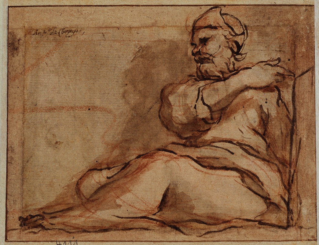 Correggio - Seated Figure, facing left
