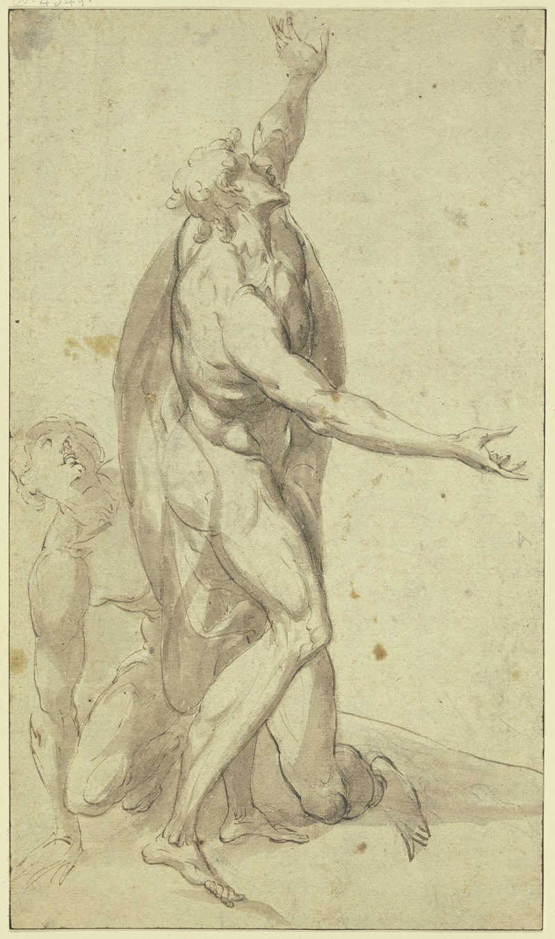 Cristoforo Roncalli - Nackter stehender und ein kniender Mann