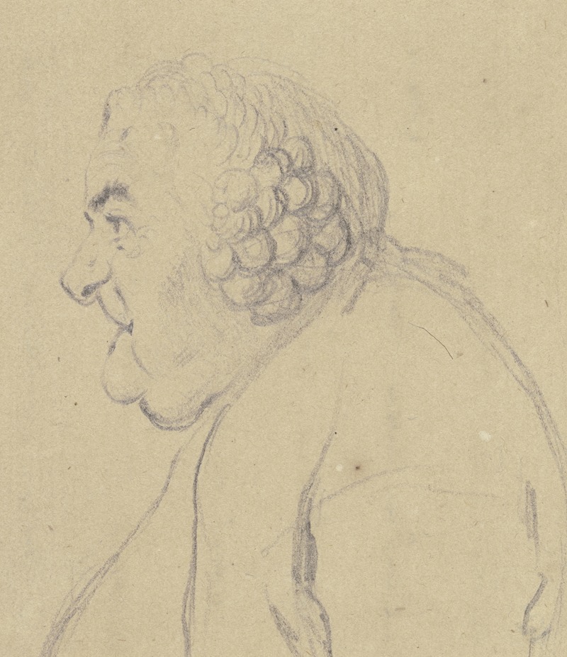 Daniel Nikolaus Chodowiecki - Brustbild eines feisten alten Mannes im Profil nach links