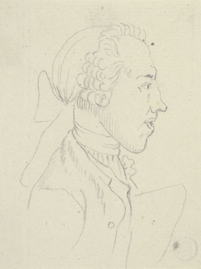 Daniel Nikolaus Chodowiecki - Brustbild eines Mannes mit Haarbeutel im Profil nach rechts