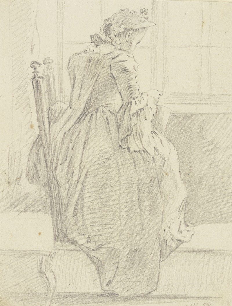 Daniel Nikolaus Chodowiecki - Frau mit Handarbeit am Fenster