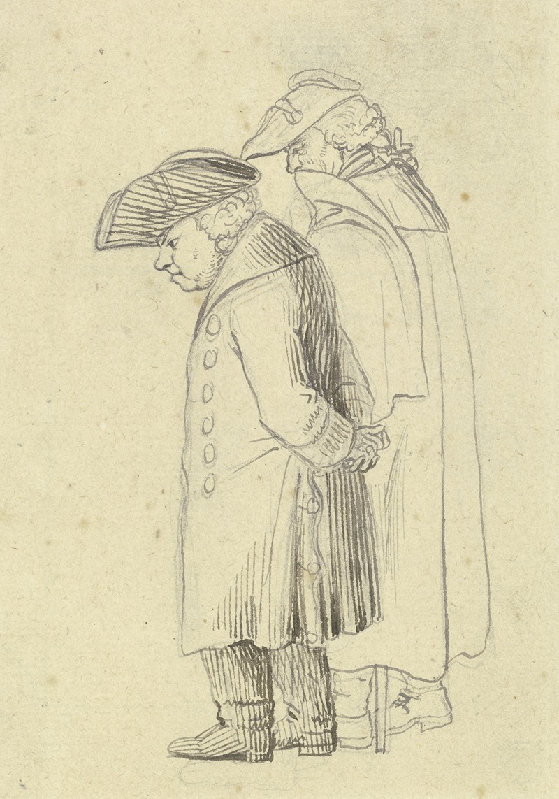 Daniel Nikolaus Chodowiecki - Zwei stehende alte Männer mit gesenkten Köpfen