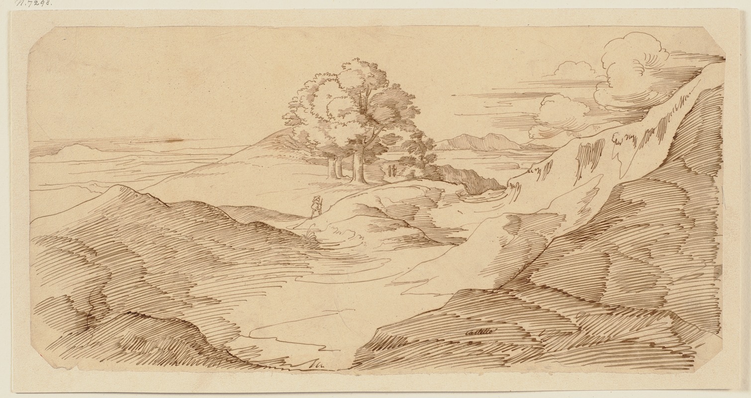 Eduard von Steinle - Bergige italienische Landschaft