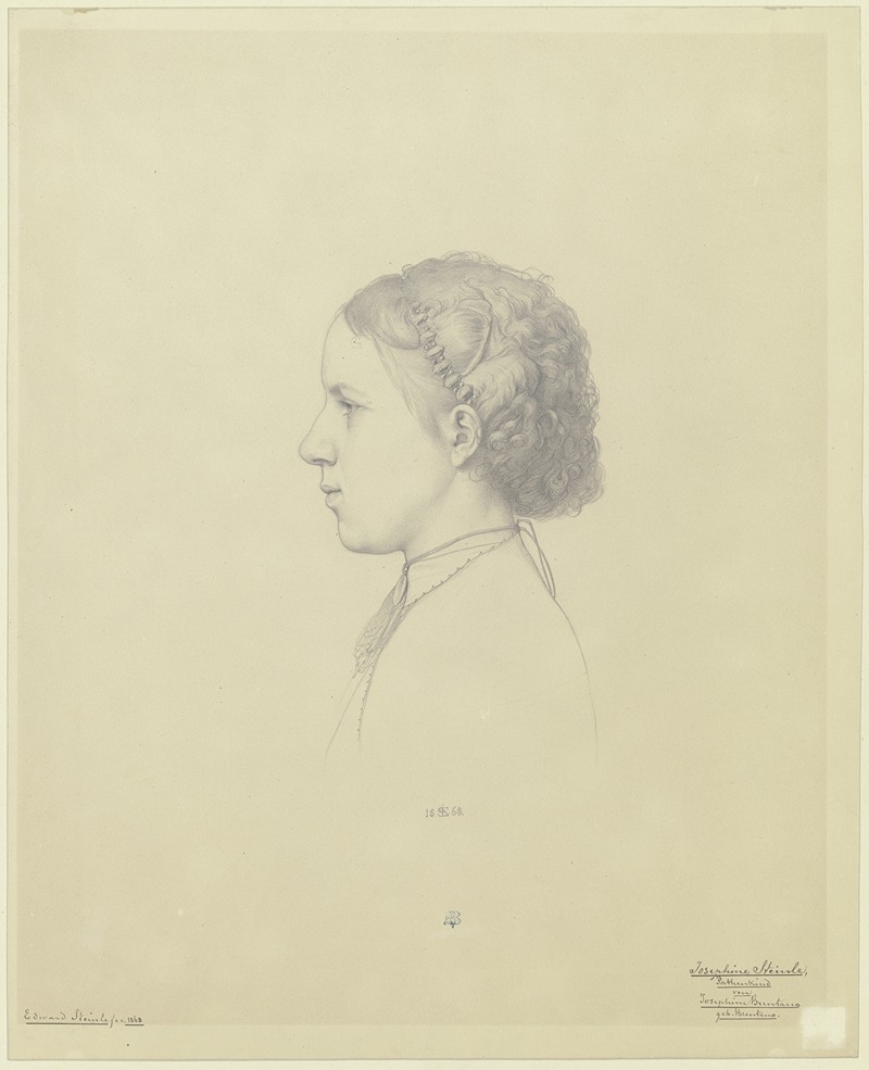 Eduard von Steinle - Josephine Steinle, des Künstlers jüngste Tochter, im Profil nach links