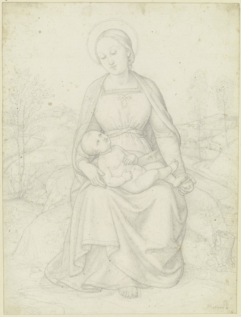Eduard von Steinle - Madonna mit dem Kinde auf dem Schoß