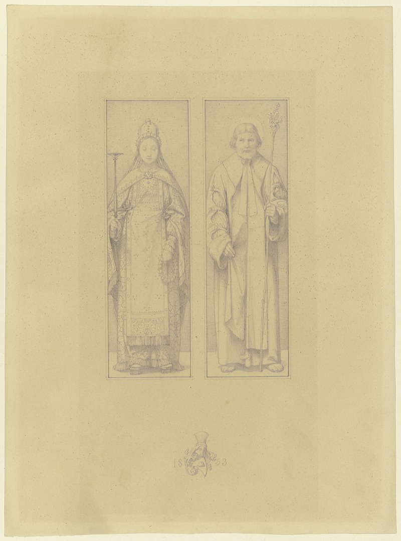 Eduard von Steinle - Maria und Joseph, ganze Figuren nebeneinander