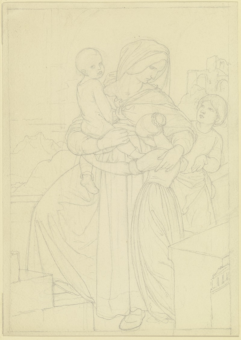 Eduard von Steinle - Mother with three children