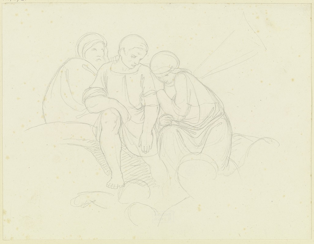 Eduard von Steinle - Three sitting figures