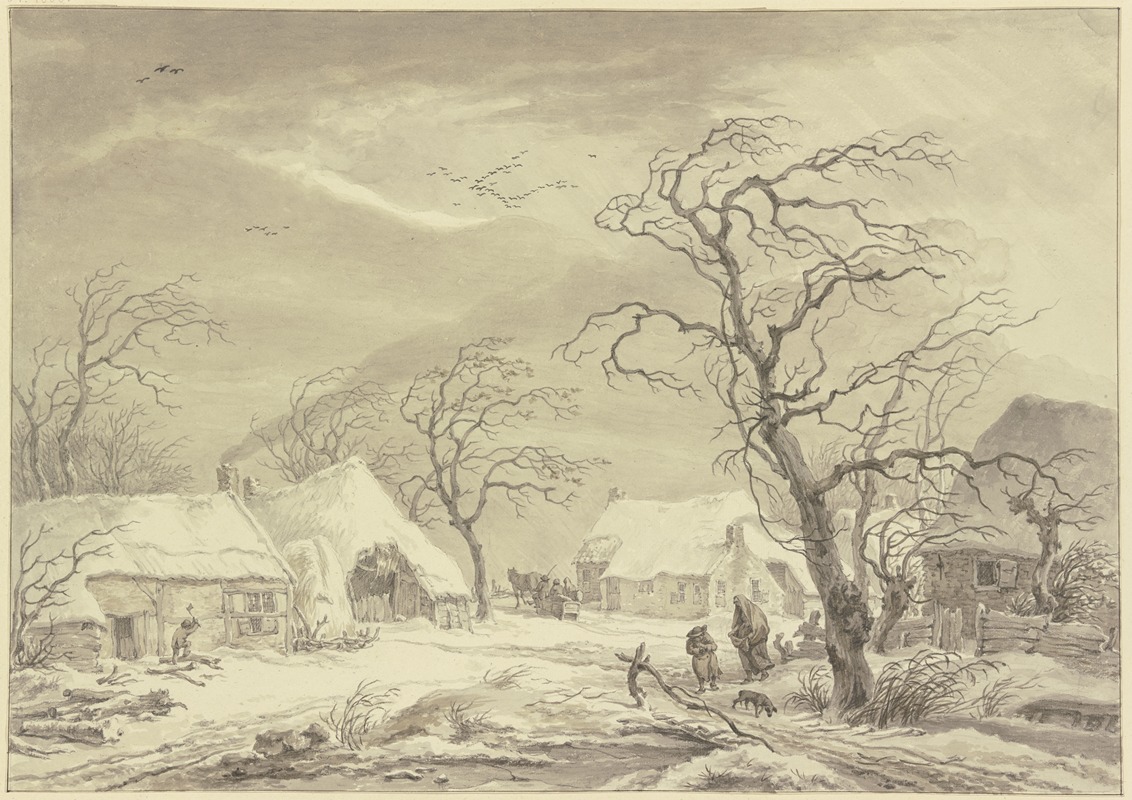 Egbert van Drielst - Village in the winter