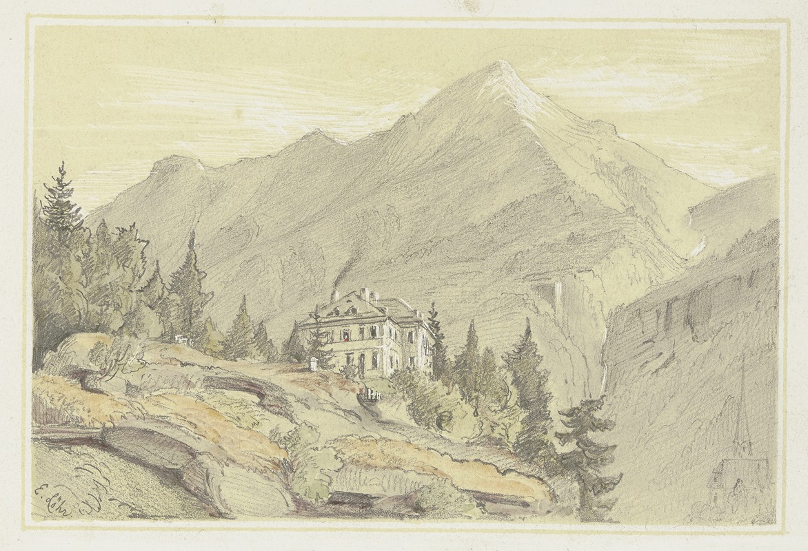 Emil Ludwig Löhr - Alpenhotel, im Hintergrund der Gamskarkogel