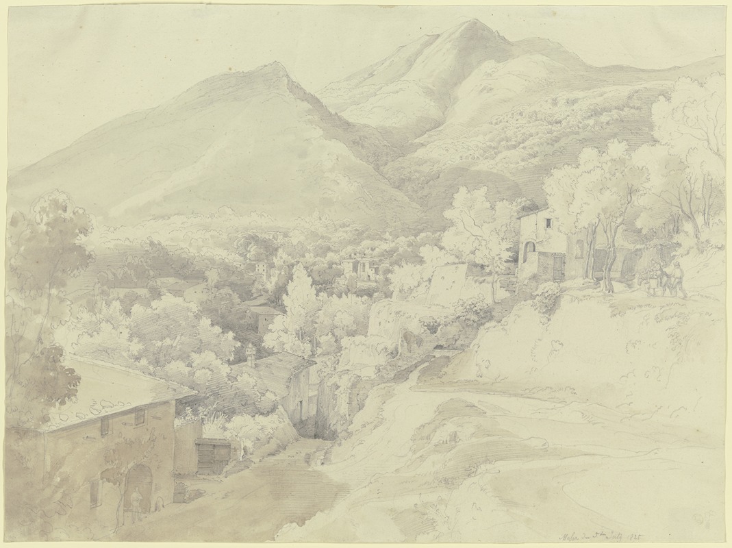 Ernst Fries - Ansicht von Massa di Carrara