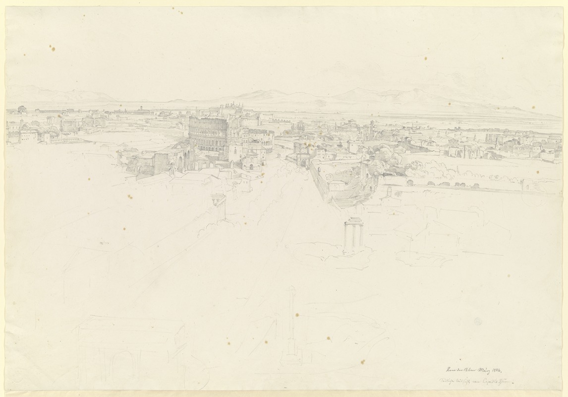 Ernst Fries - Rom, Blick nach Süden über das Forum Romanum vom Turm des Kapitols