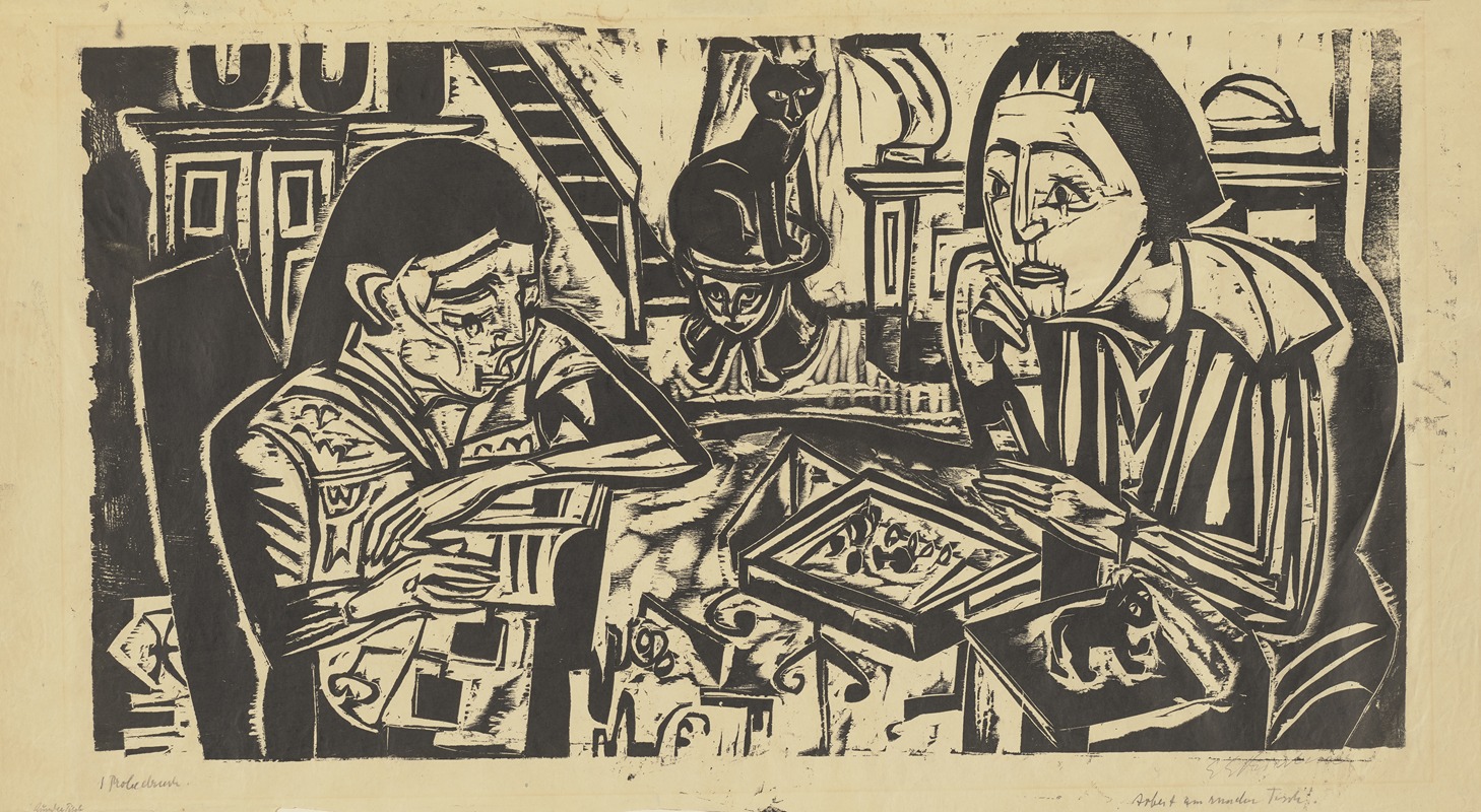 Ernst Ludwig Kirchner - Arbeit am runden Tisch