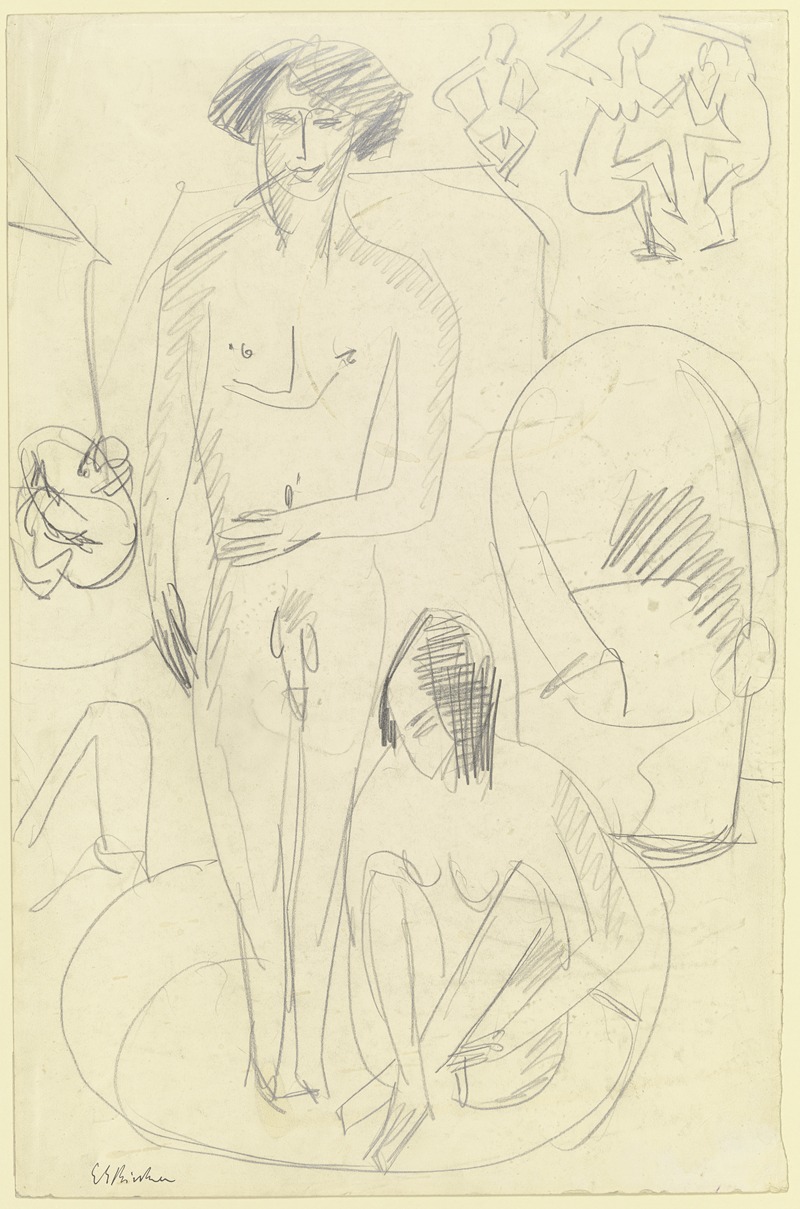 Ernst Ludwig Kirchner - Bathing couple in the tub