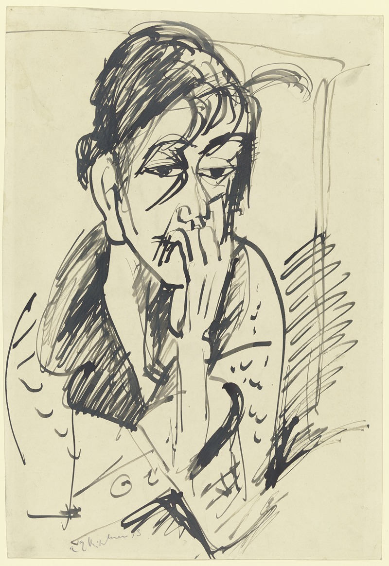 Ernst Ludwig Kirchner - Bildnis Erna mit aufgestütztem Arm