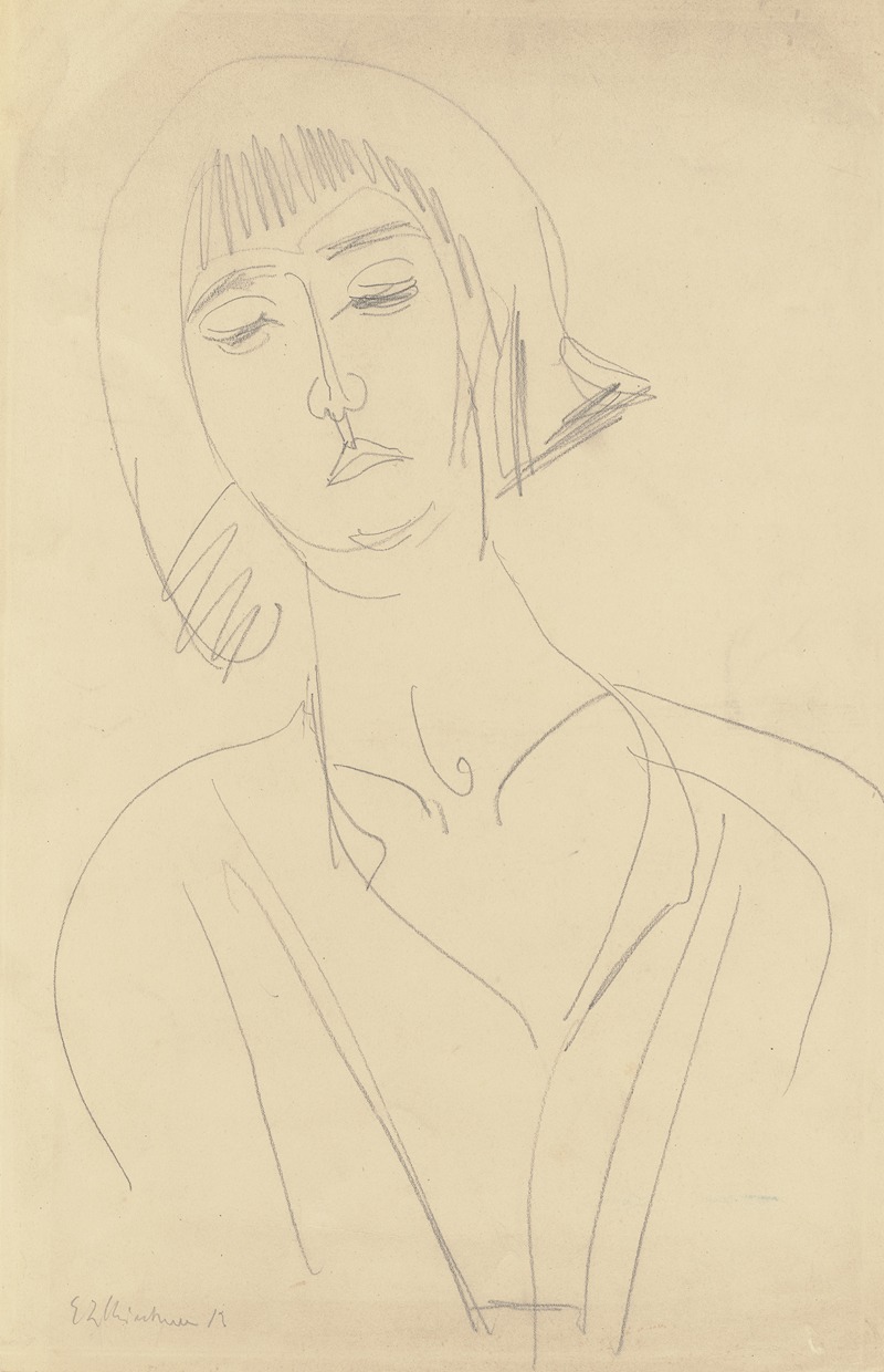 Ernst Ludwig Kirchner - Brustbild Erna