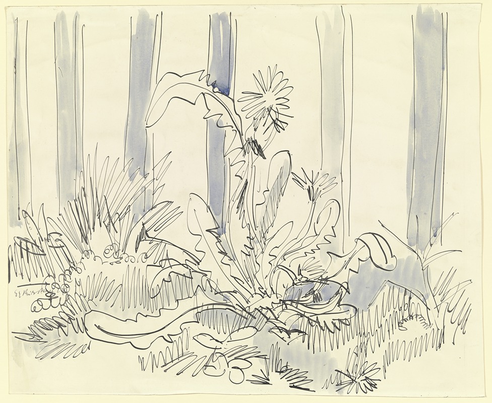 Ernst Ludwig Kirchner - Dandelion at the garden fence