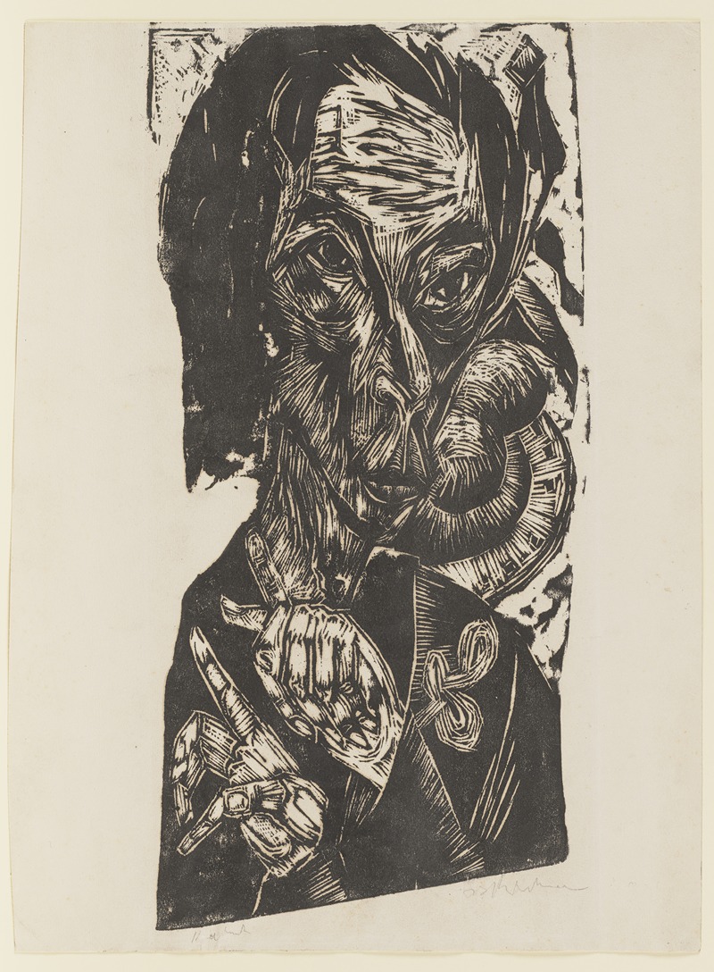 Ernst Ludwig Kirchner - Head of a Sick Man (Self-Portrait)