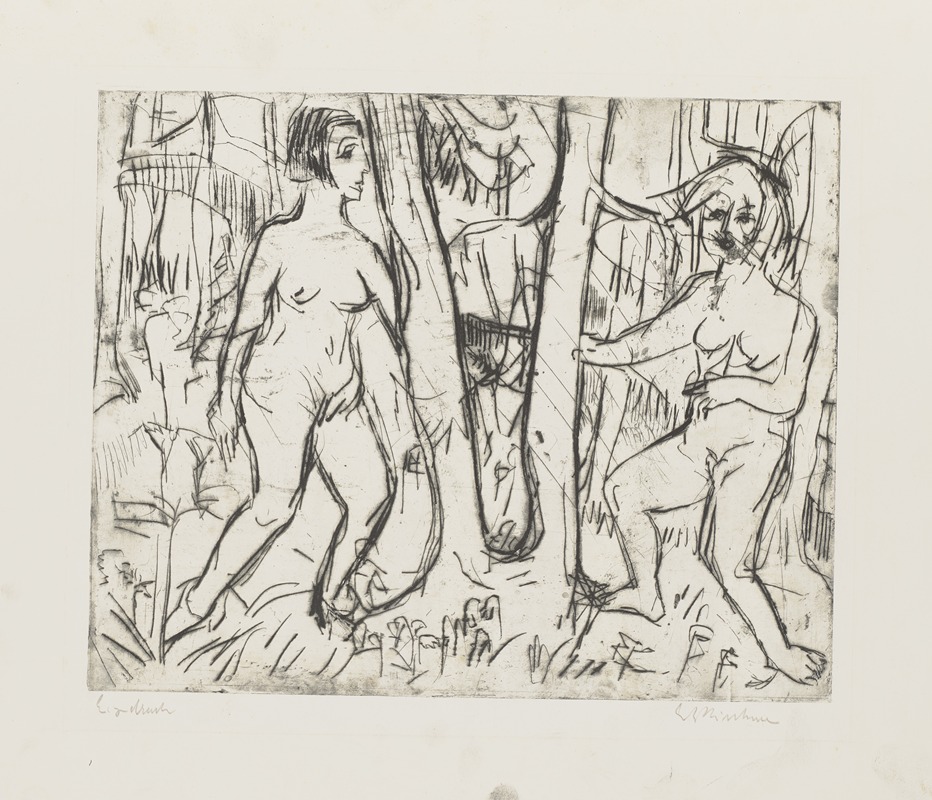 Ernst Ludwig Kirchner - Im Walde spielende Mädchen