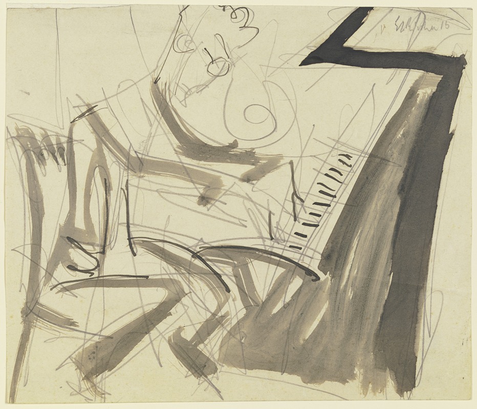 Ernst Ludwig Kirchner - Klemperer at the piano