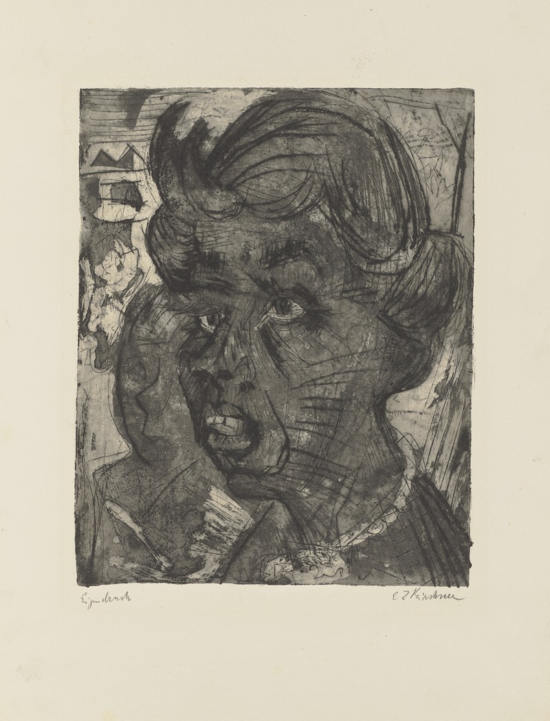 Ernst Ludwig Kirchner - Kopf einer Bäuerin (Fr. Schmid)