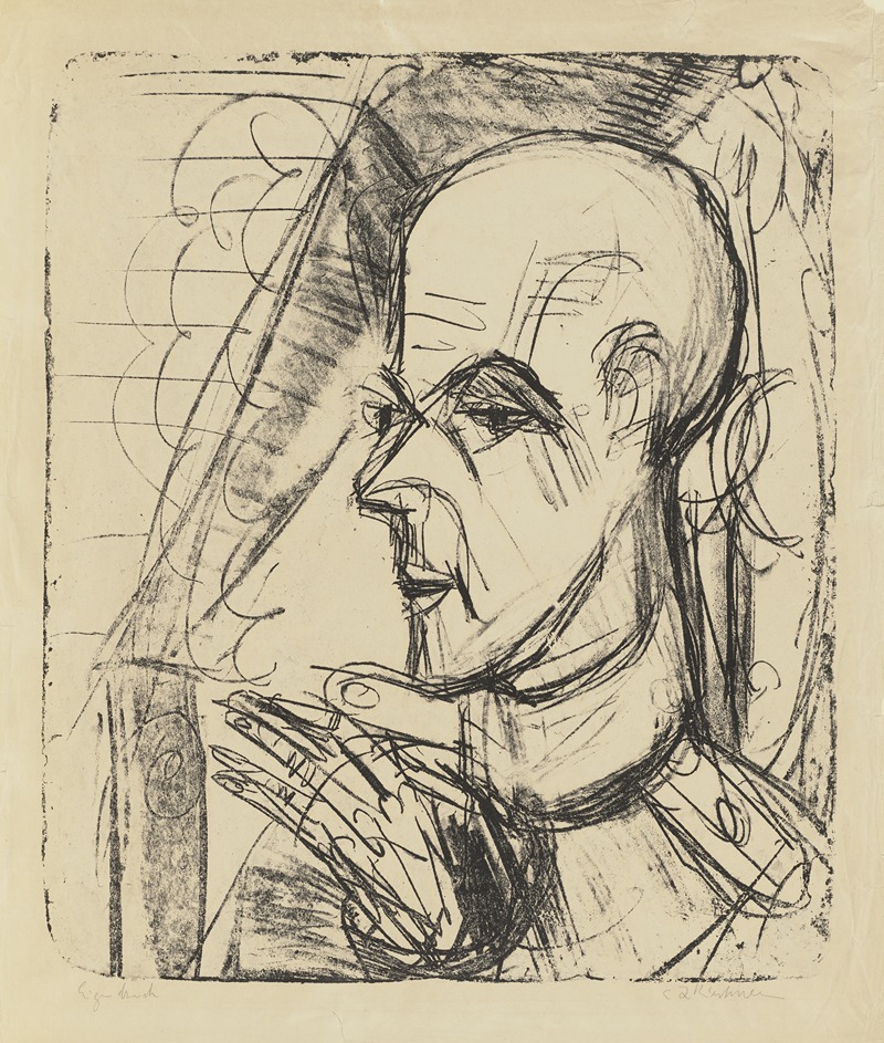 Ernst Ludwig Kirchner - Kopf Hugo Biallowons im Profil