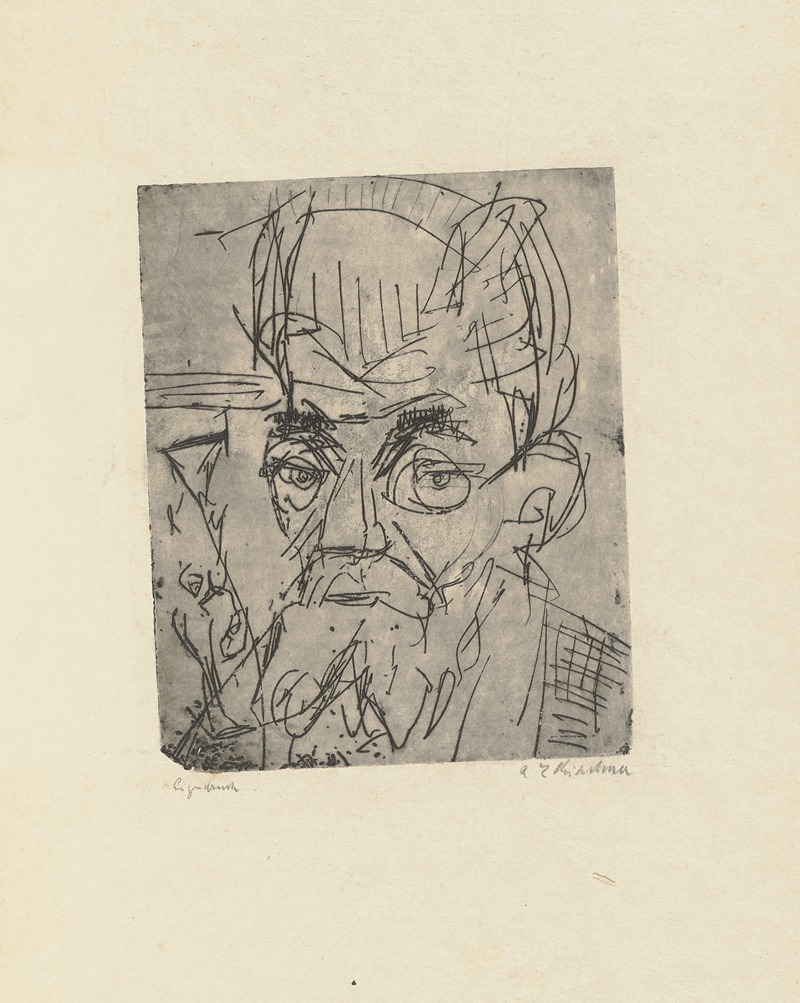 Ernst Ludwig Kirchner - Kopf Prof. E K.