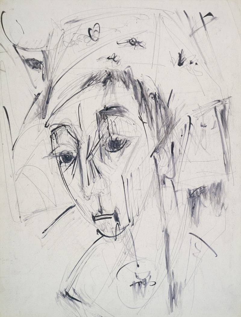 Ernst Ludwig Kirchner - Portrait of Erna Wearing a Hat