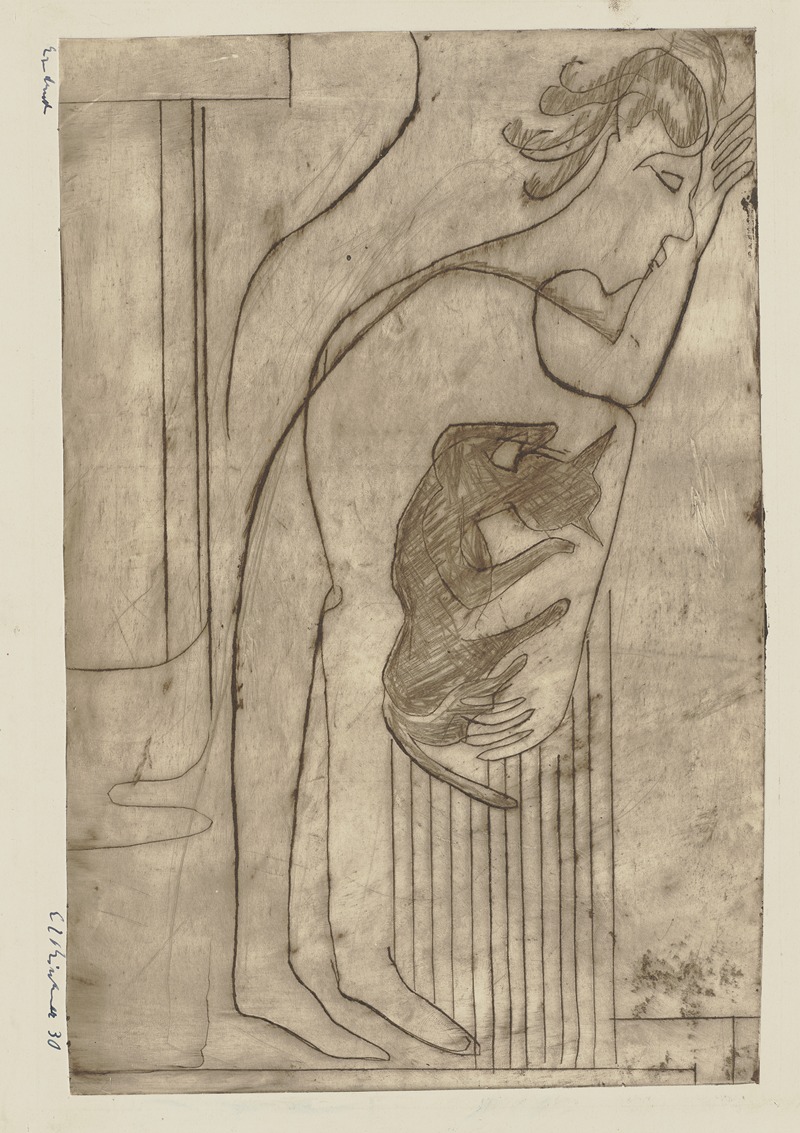 Ernst Ludwig Kirchner - Schlafender mit Katze II