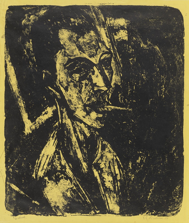 Ernst Ludwig Kirchner - Selbstbildnis mit Zigarette