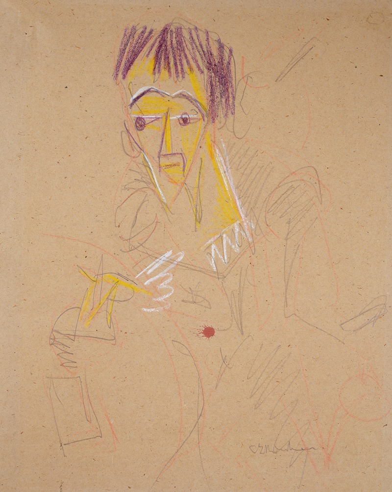 Ernst Ludwig Kirchner - Self-portrait, drawing