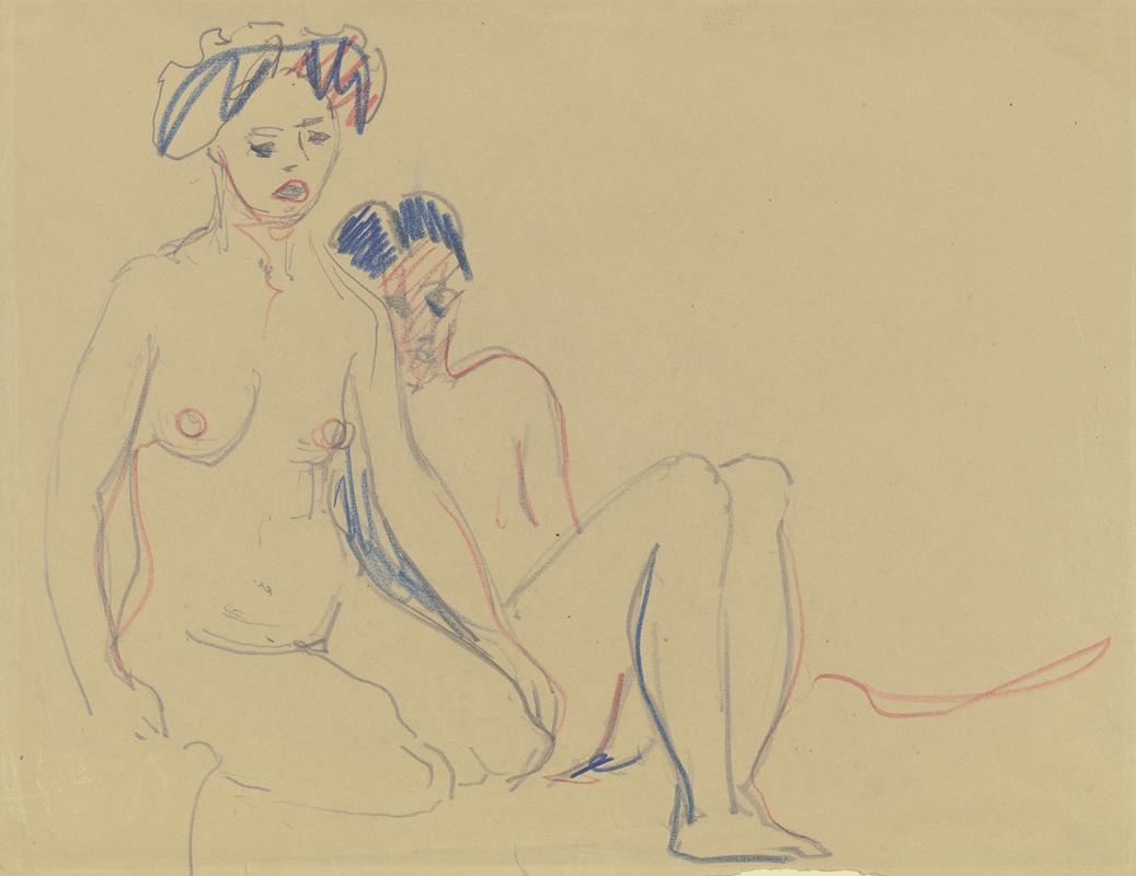 Ernst Ludwig Kirchner - Sitting naked couple