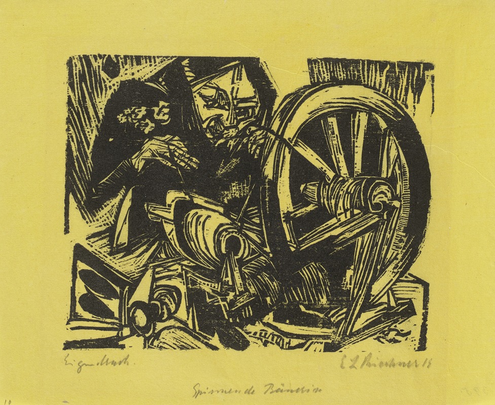 Ernst Ludwig Kirchner - Spinnende Bäuerin