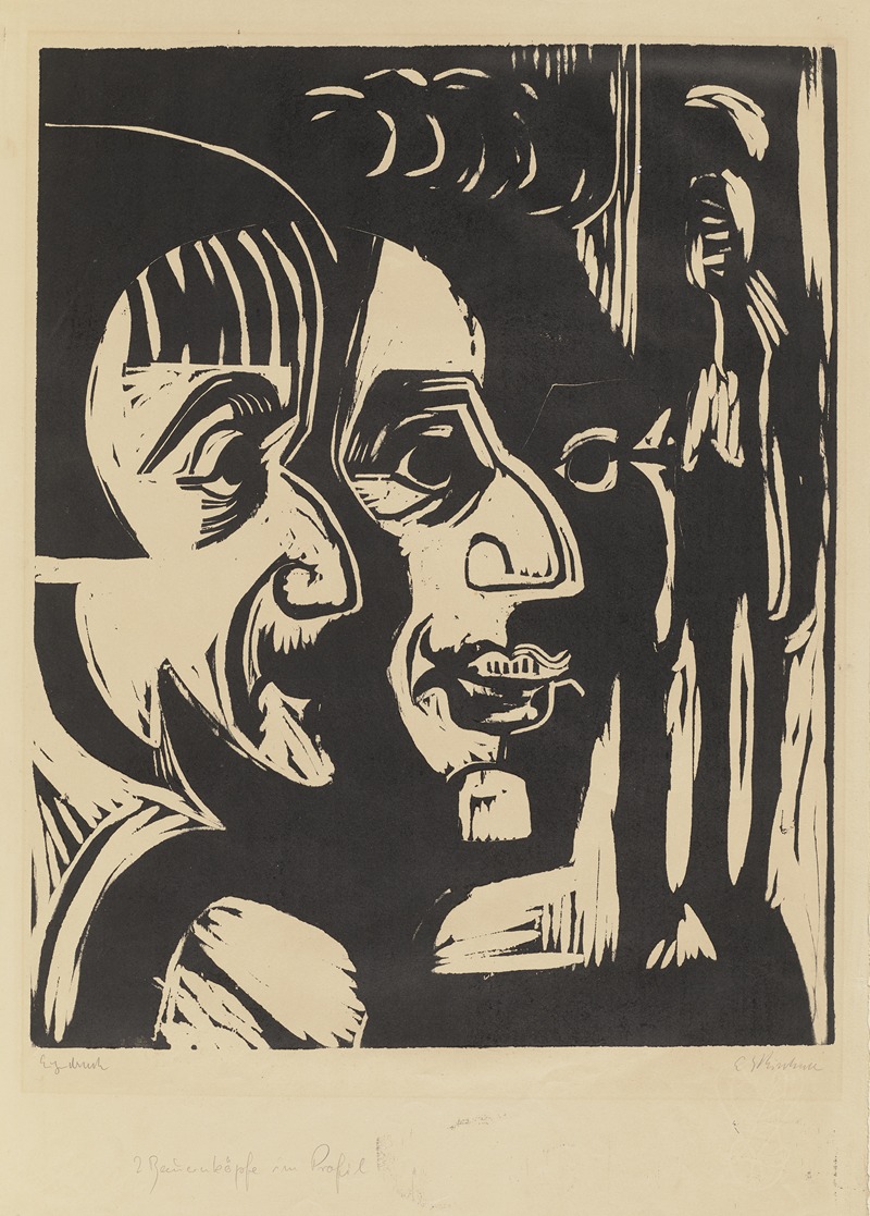 Ernst Ludwig Kirchner - Zwei Köpfe (Hans Rohner und Lotte Kraft)