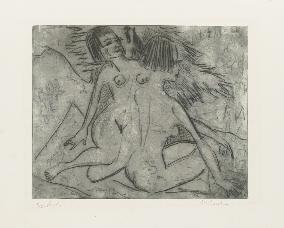 Ernst Ludwig Kirchner - Zwei nackte Frauen am Waldrand