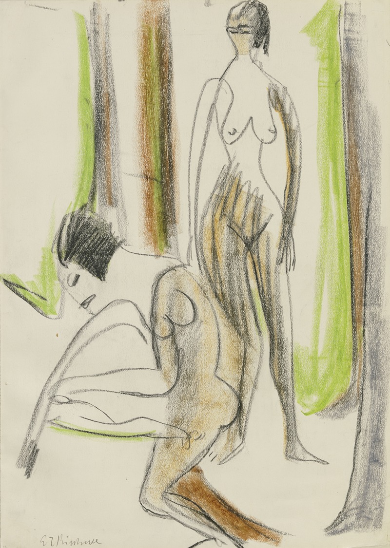 Ernst Ludwig Kirchner - Zwei nackte Frauen im Walde