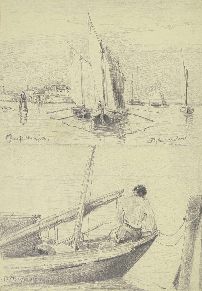 Friedrich Ernst Morgenstern - Studienblatt; Fischerboote bei Chioggia