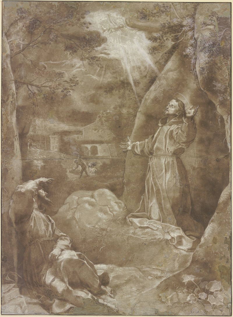 Federico Barocci - Der Heilige Franziskus empfängt im Beisein Bruder Leos von Assisi die Wundmale
