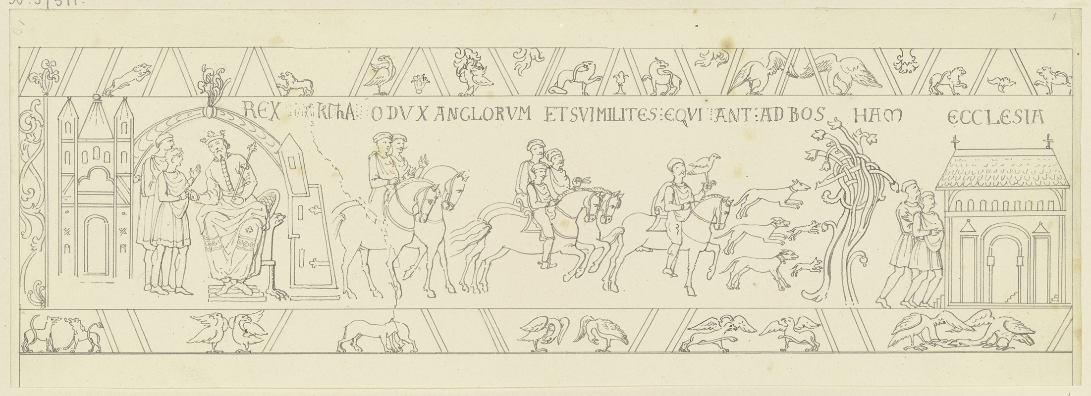 Ferdinand Fellner - Drawing after the Bayeux Tapestry