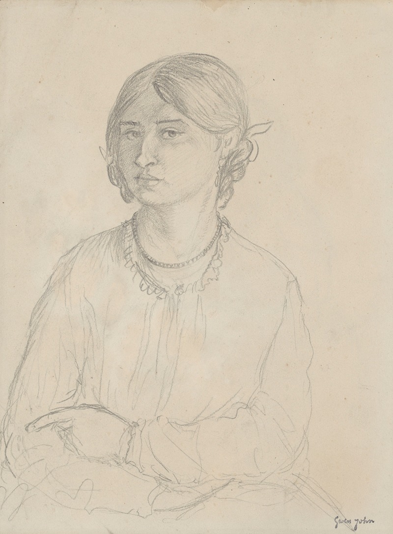 Gwen John - Portrait of Dorelia, with Braided Hair