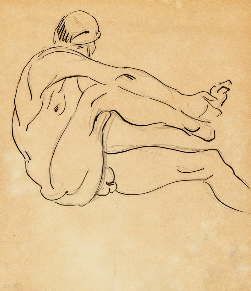 Henri Gaudier-Brzeska - Male nude holding right foot