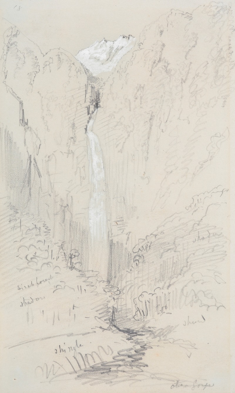 Nicholas Chevalier - Otira Gorge (Waterfall; The Devil’s Punchbowl)