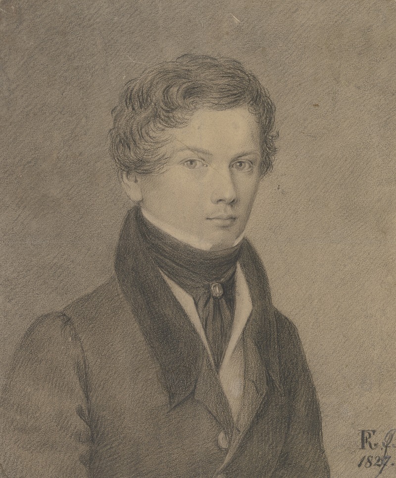 Ferdinand Ruscheweyh - Brustbildnis eines jungen Mannes, halb nach rechts