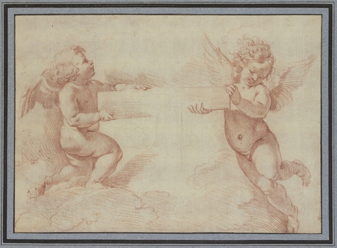 Francesco Albani - Zwei Engel, die ein Kreuz halten